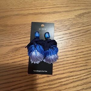 J.Crew Blue and White Tassel Earrings